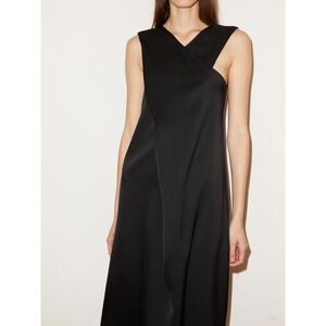 Malene Birger Black Sleeveless Aluta Cross Over Dress Black Size 36